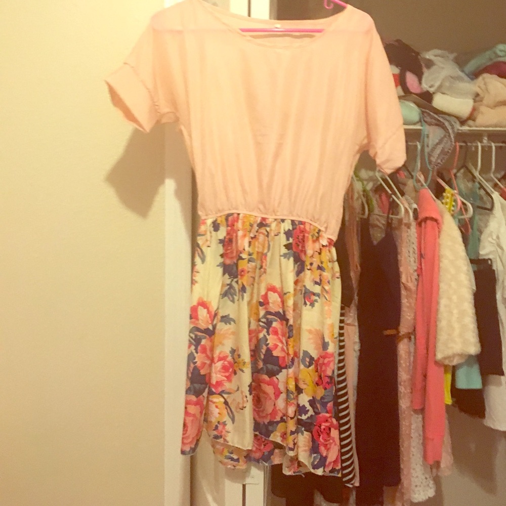 Pink floral dress