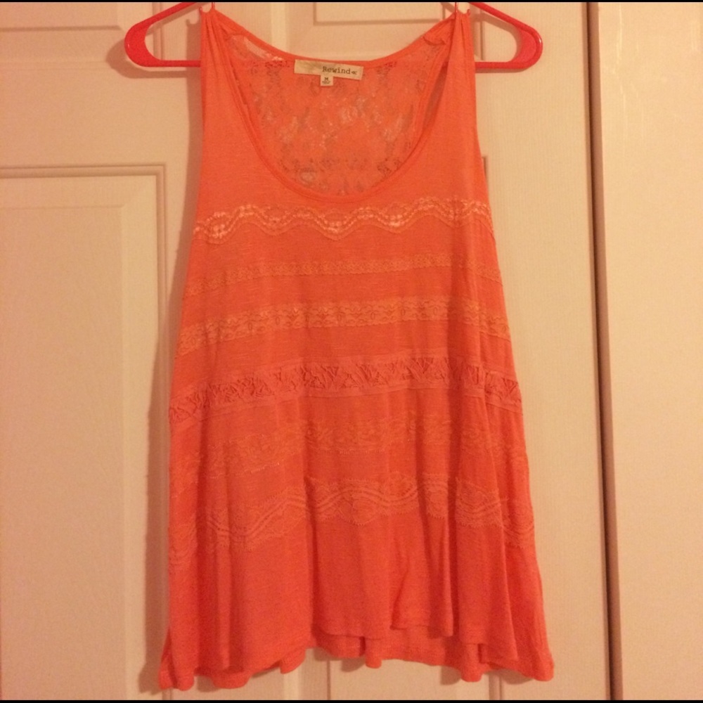 Tangerine Lace Tank