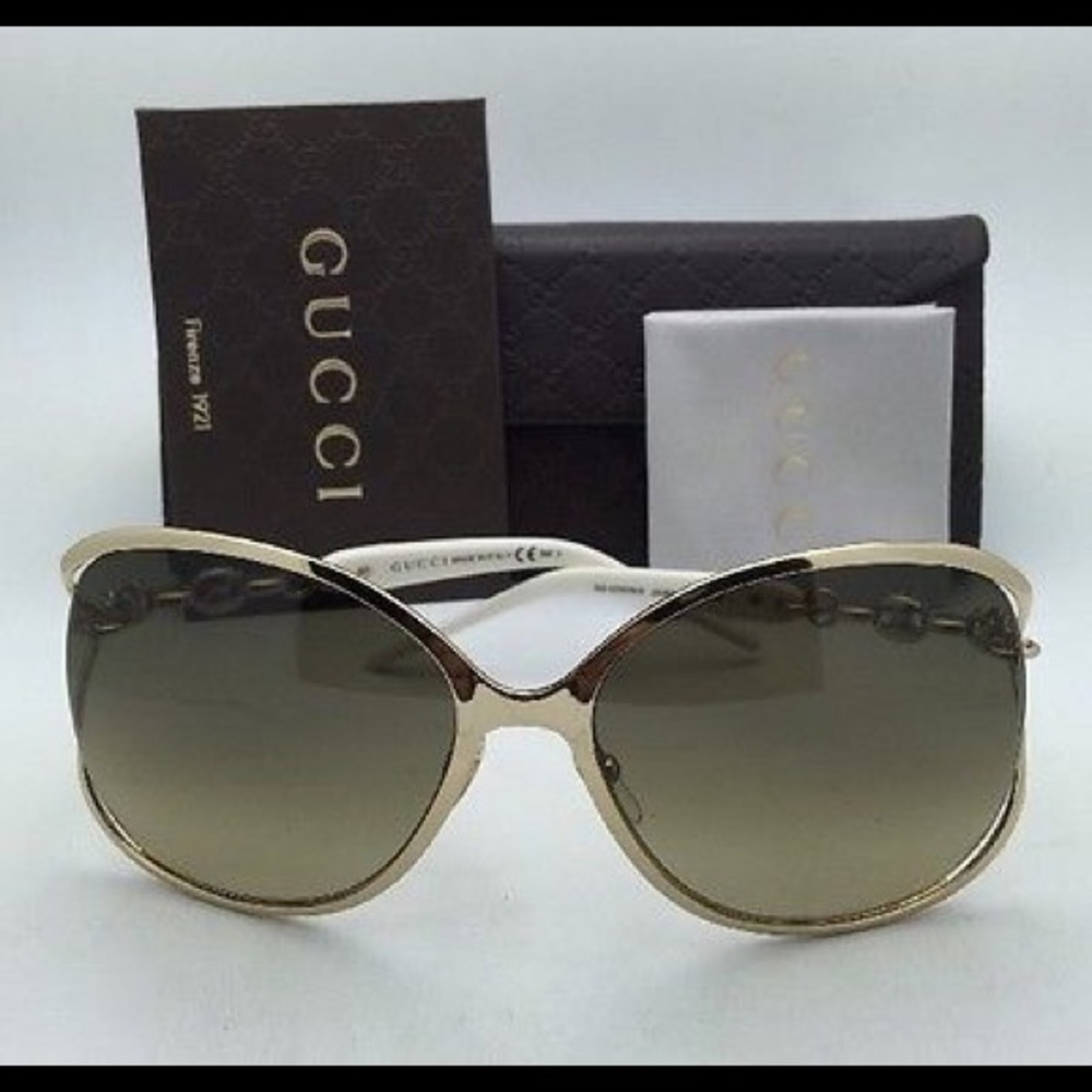 Gucci Sunglasses White Gold GG 4250 NEW $695
