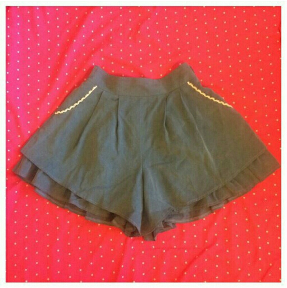 Japanese retro dusty blue skirt shorts