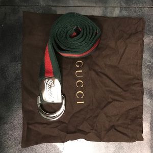 Web belt with Gucci buckle