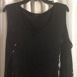 Black sequin tank top
