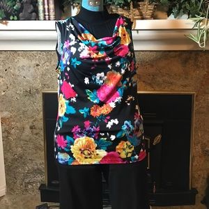 Pink, yellow and black shell top