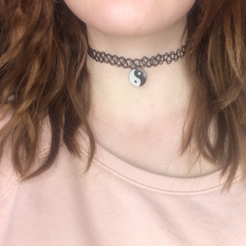 Yin yang  tattoo choker