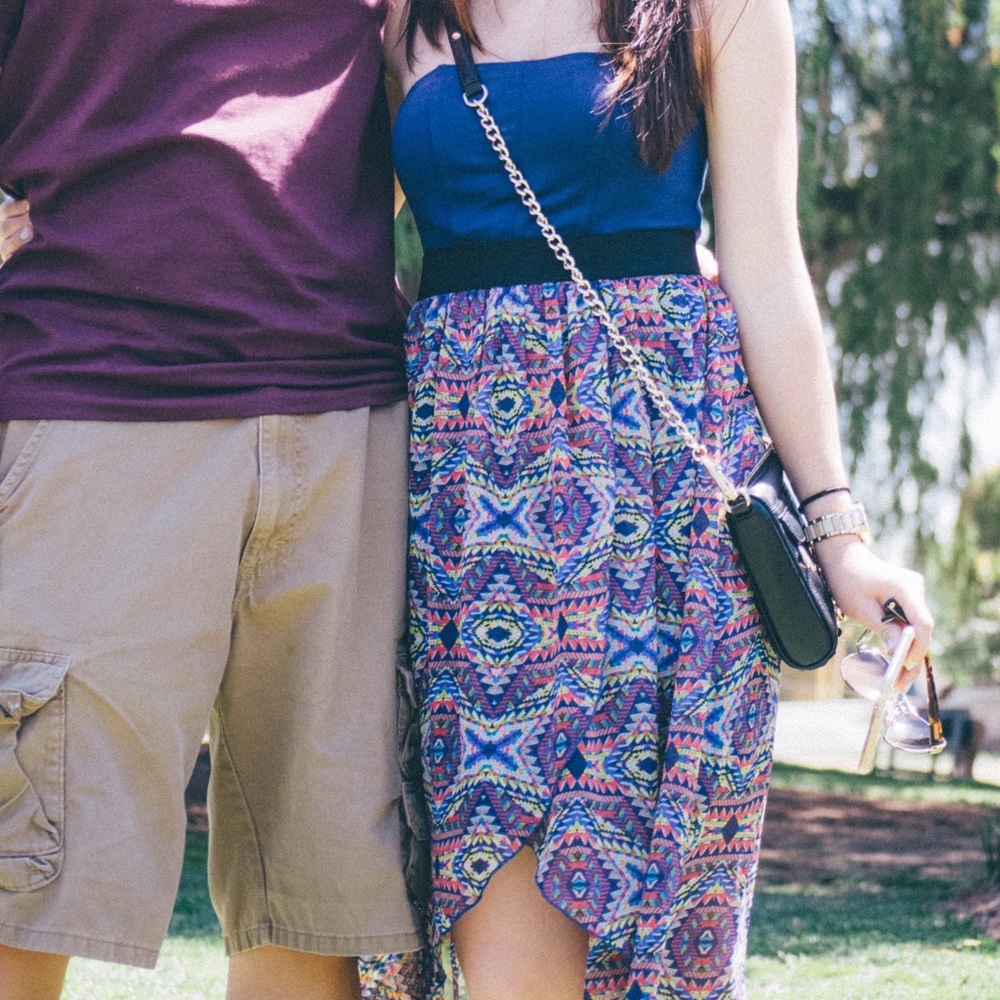 Strapless high low dress