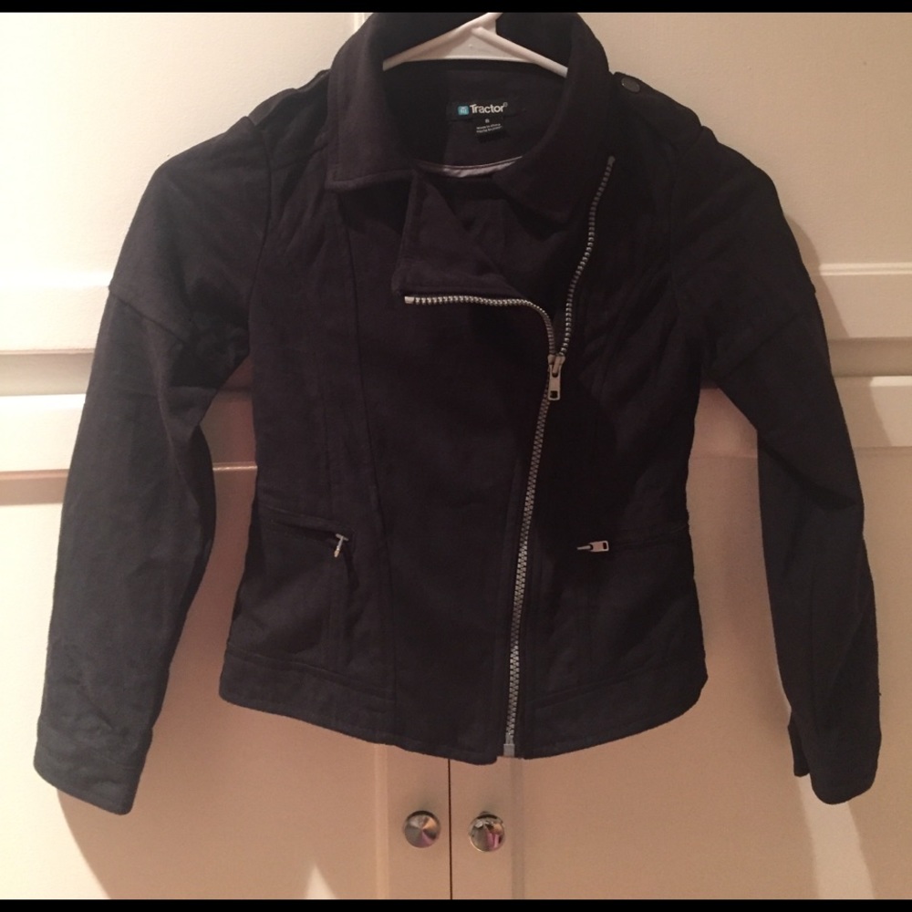 Girl's Tractor sueded black jacket
