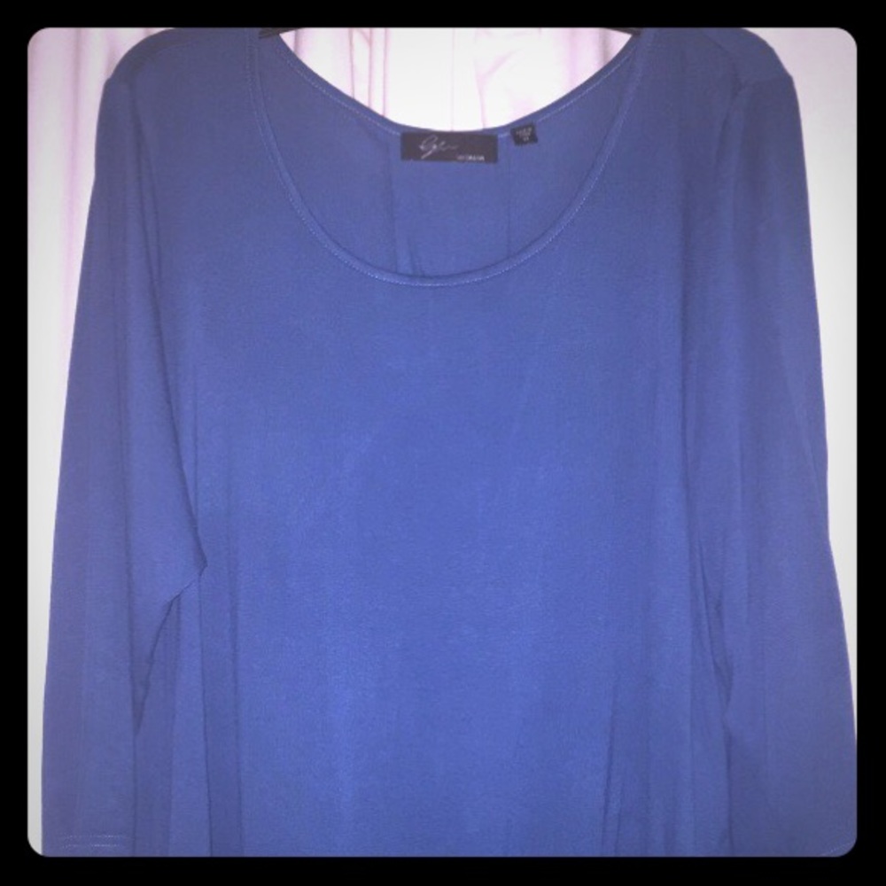 Dark teal blue long sleeve top