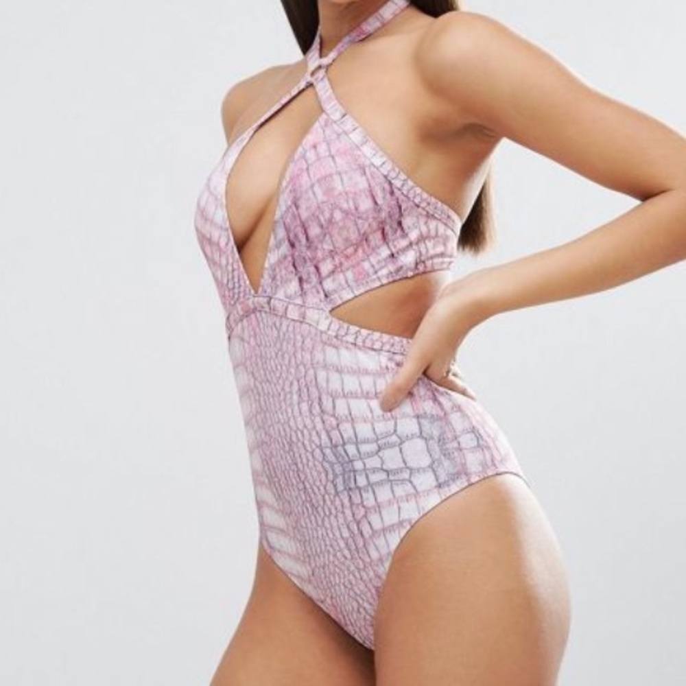 Gorgeous one of a kind light purple snake swimsuit