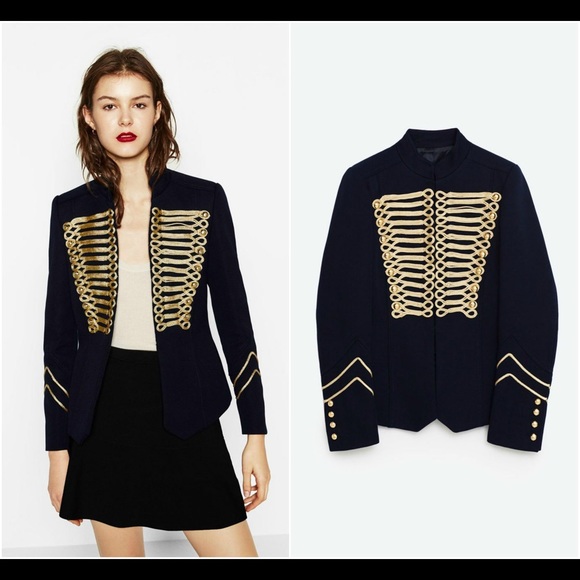 zara navy blue jacket
