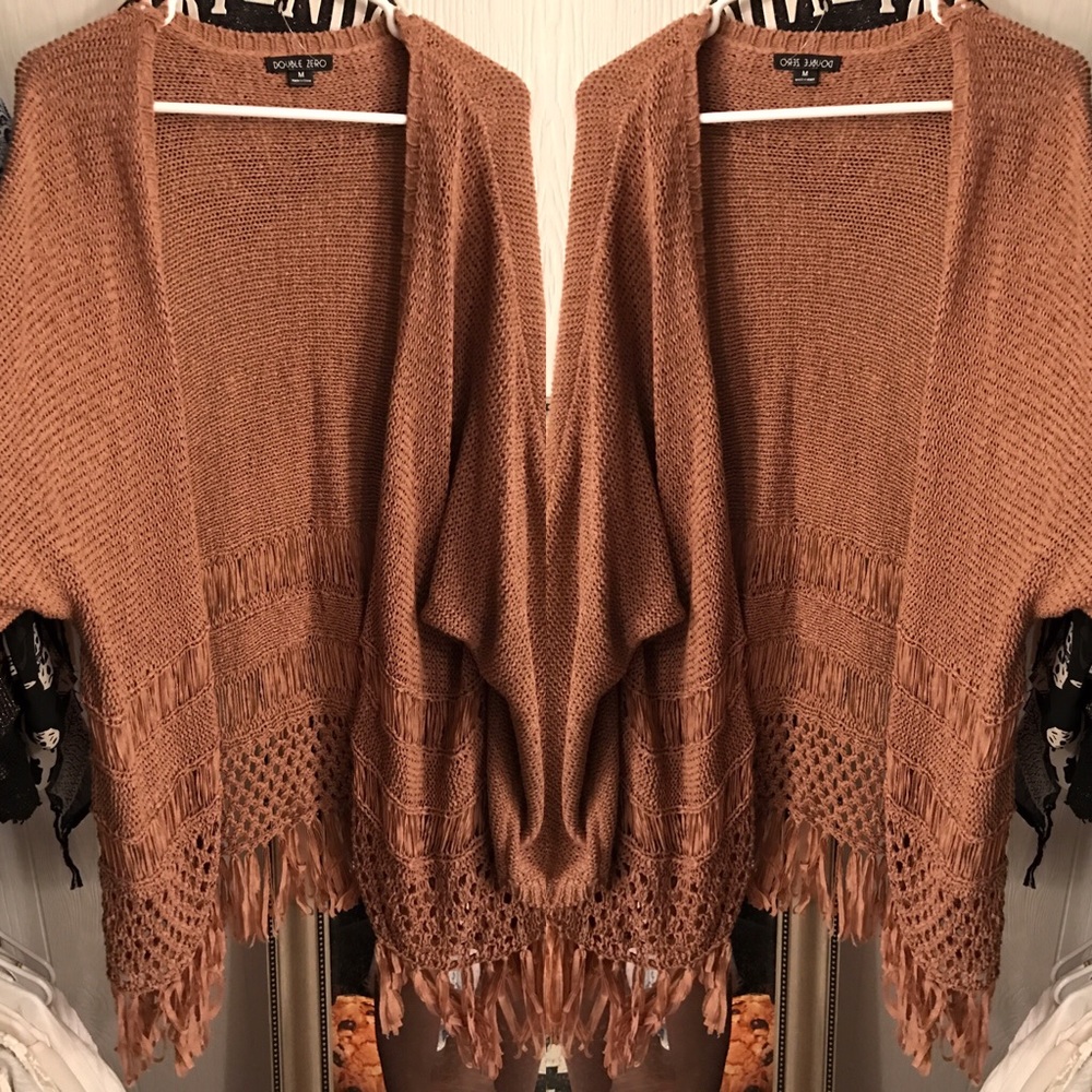 Dusty Rose Fringe Cardigan