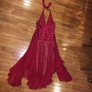 BCBG red halter dress
