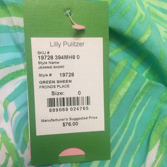 NWT LILLY PULITZER JEANNIE FRONDS PLACE SHORT - 0 - Picture 3 of 4