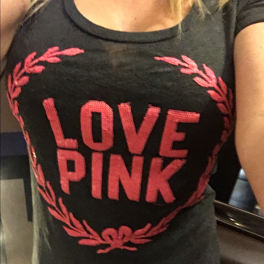 Sequin and dark grey Victoria Secret Pink shirt