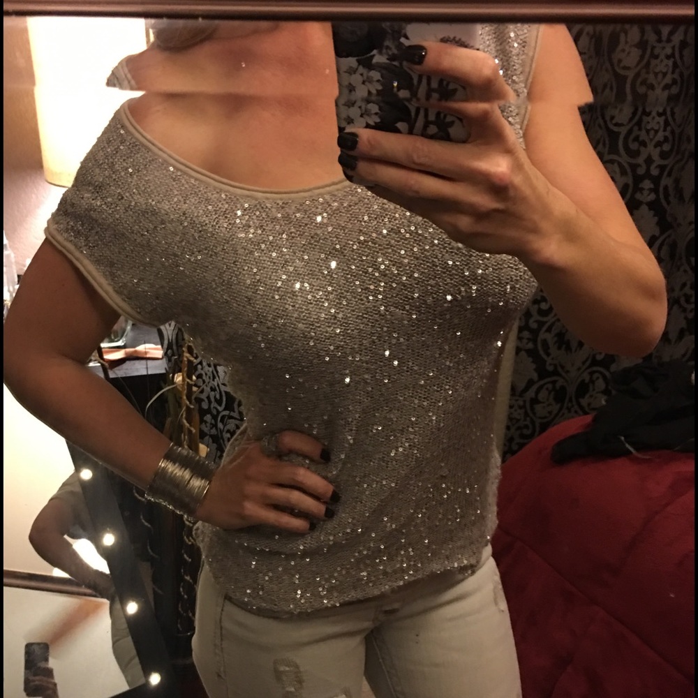 Light beige sequin shirt