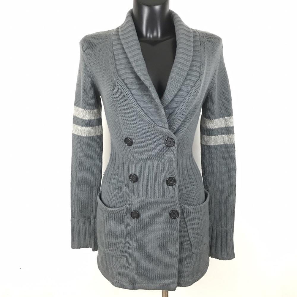 James Perse Varsity Knit Sweatercoat 100% Cashmere