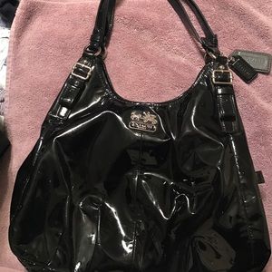 Coach Madison "Maddie" black patent leather purse
