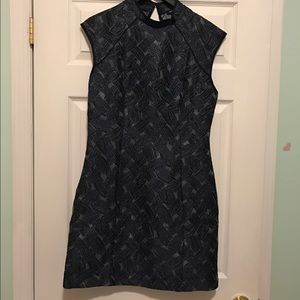 Mock neck bodycon dress with cutout back