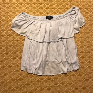 Top Shop Blue Off the Shoulder Top