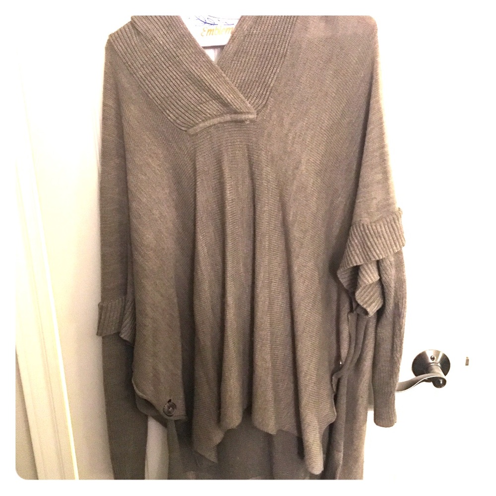 Boho Brown Poncho Sweater