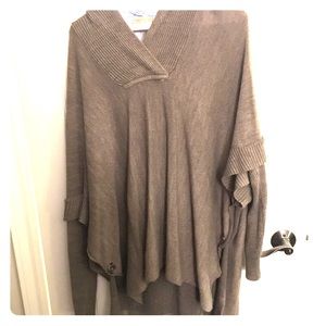 Boho Brown Poncho Sweater
