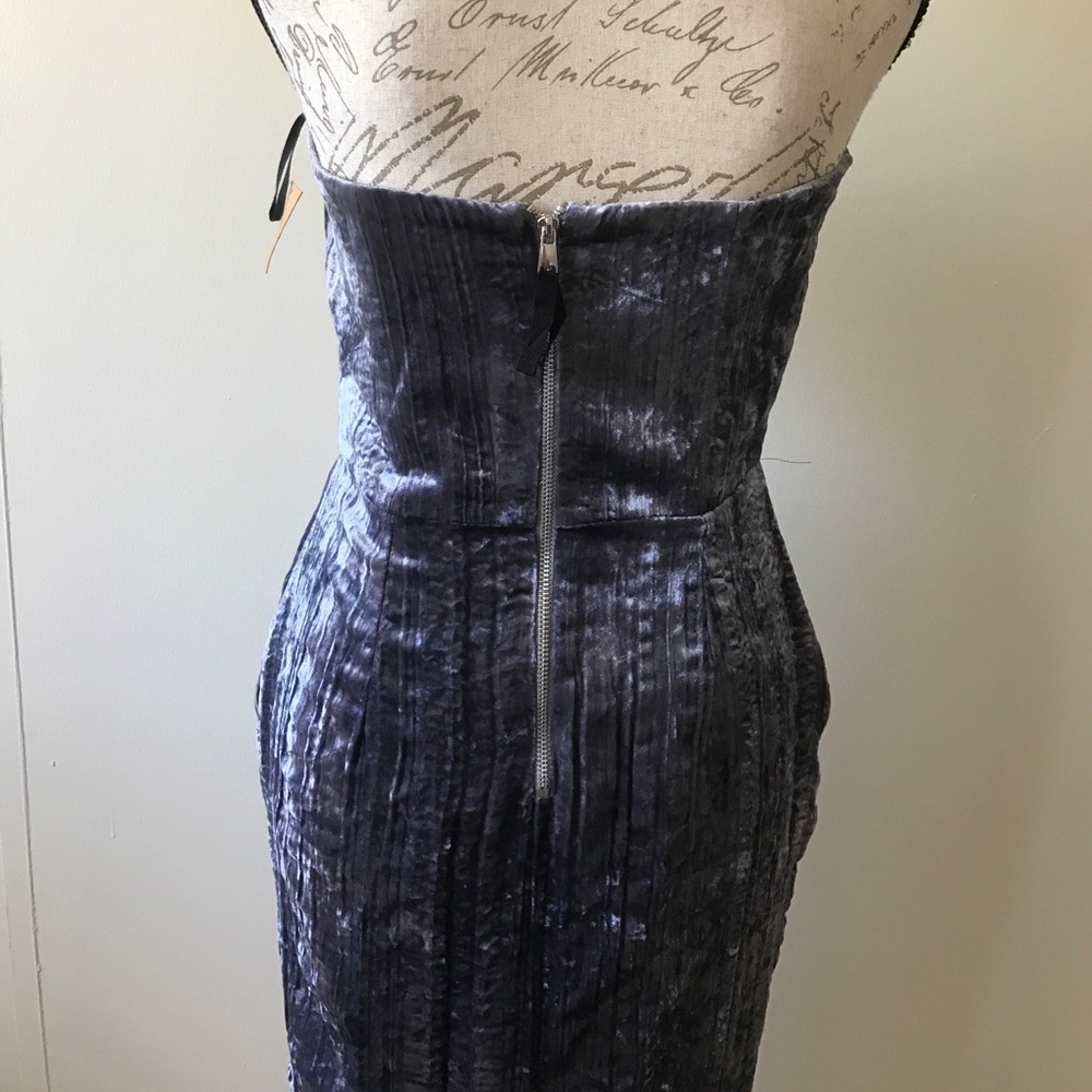 {Rachel Roy} Crushed Velvet Faux-Wrap Midi Dress - Picture 3 of 7