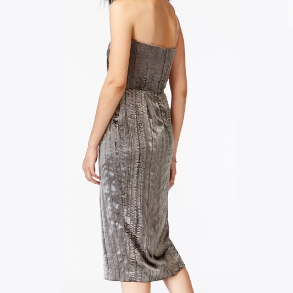 {Rachel Roy} Crushed Velvet Faux-Wrap Midi Dress - Picture 7 of 7