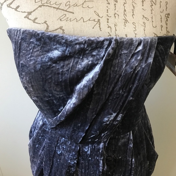 {Rachel Roy} Crushed Velvet Faux-Wrap Midi Dress - Picture 6 of 7