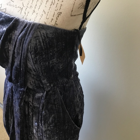 {Rachel Roy} Crushed Velvet Faux-Wrap Midi Dress - Picture 4 of 7