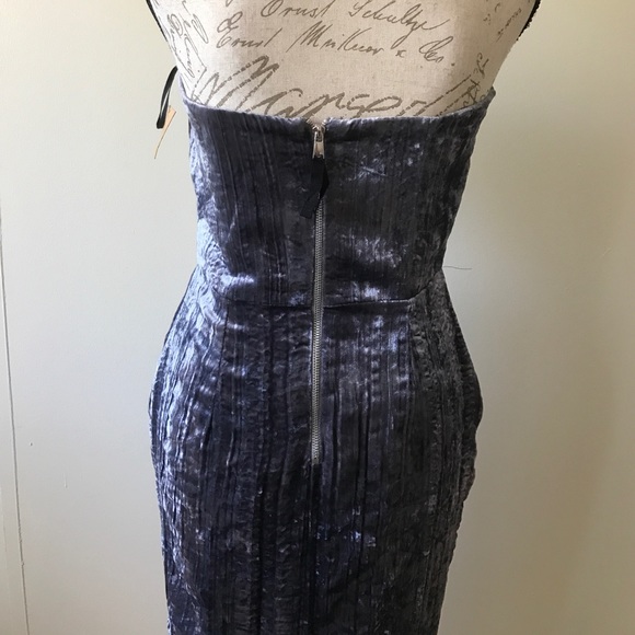 {Rachel Roy} Crushed Velvet Faux-Wrap Midi Dress - Picture 3 of 7