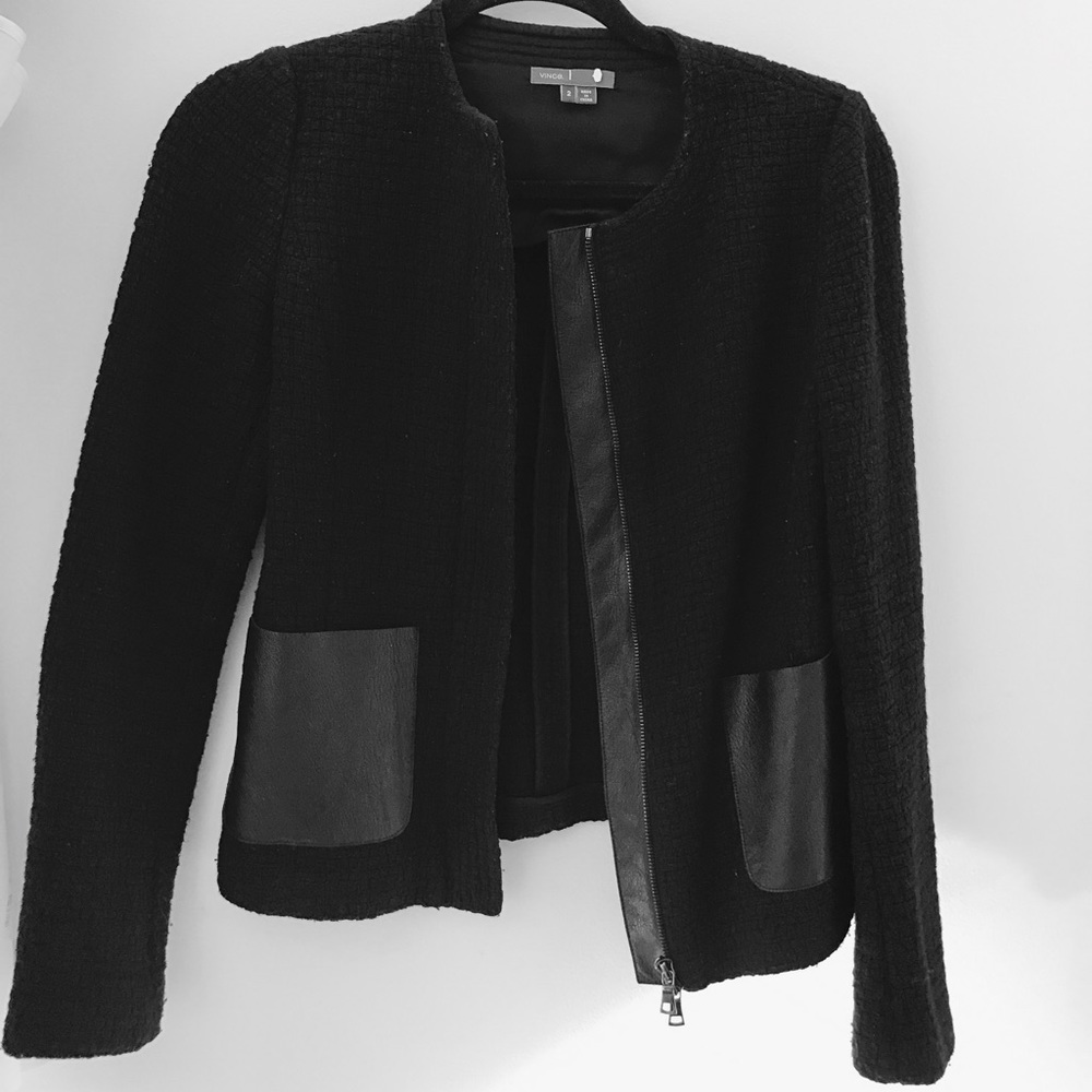 Vince black tweed jacket