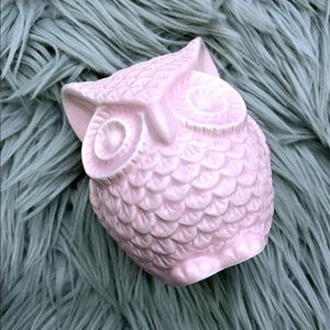Pink Owl Porcelain Bank- New