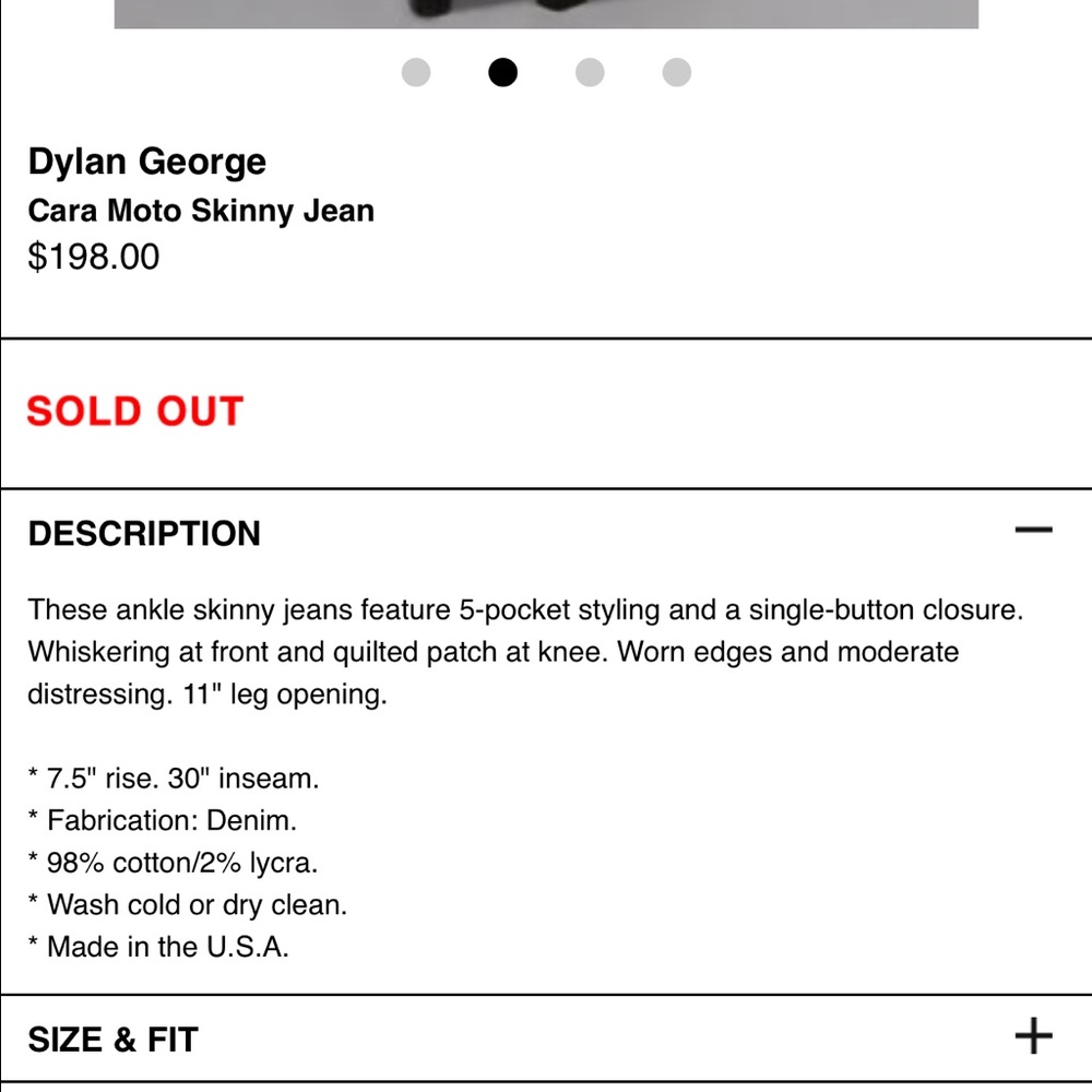 Dylan George Cara Moto Skinny Retail $198! SZ 25 - Picture 2 of 8