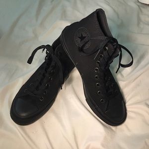 All black high-top converse