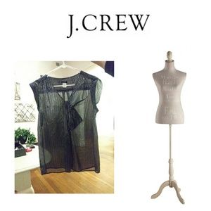 J.Crew Blouse gunmetal steel grey and black