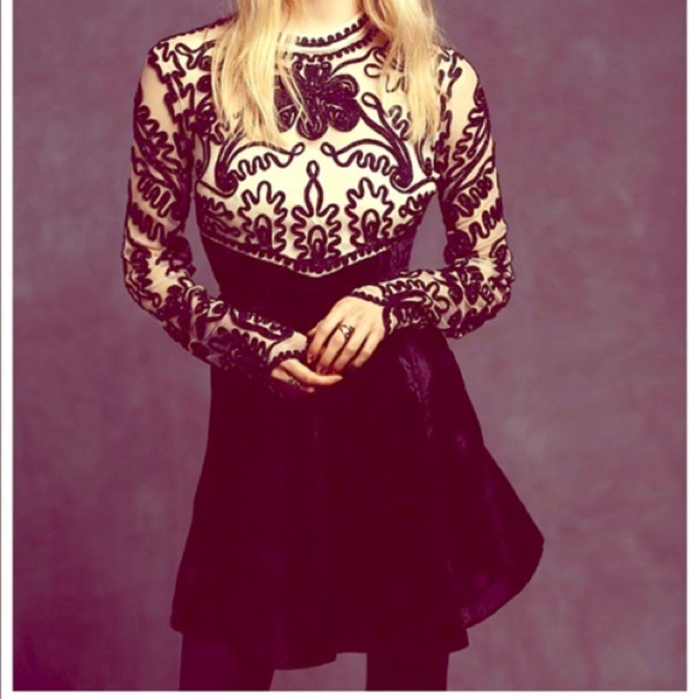 NWT Free People Embellished Velvet Dress