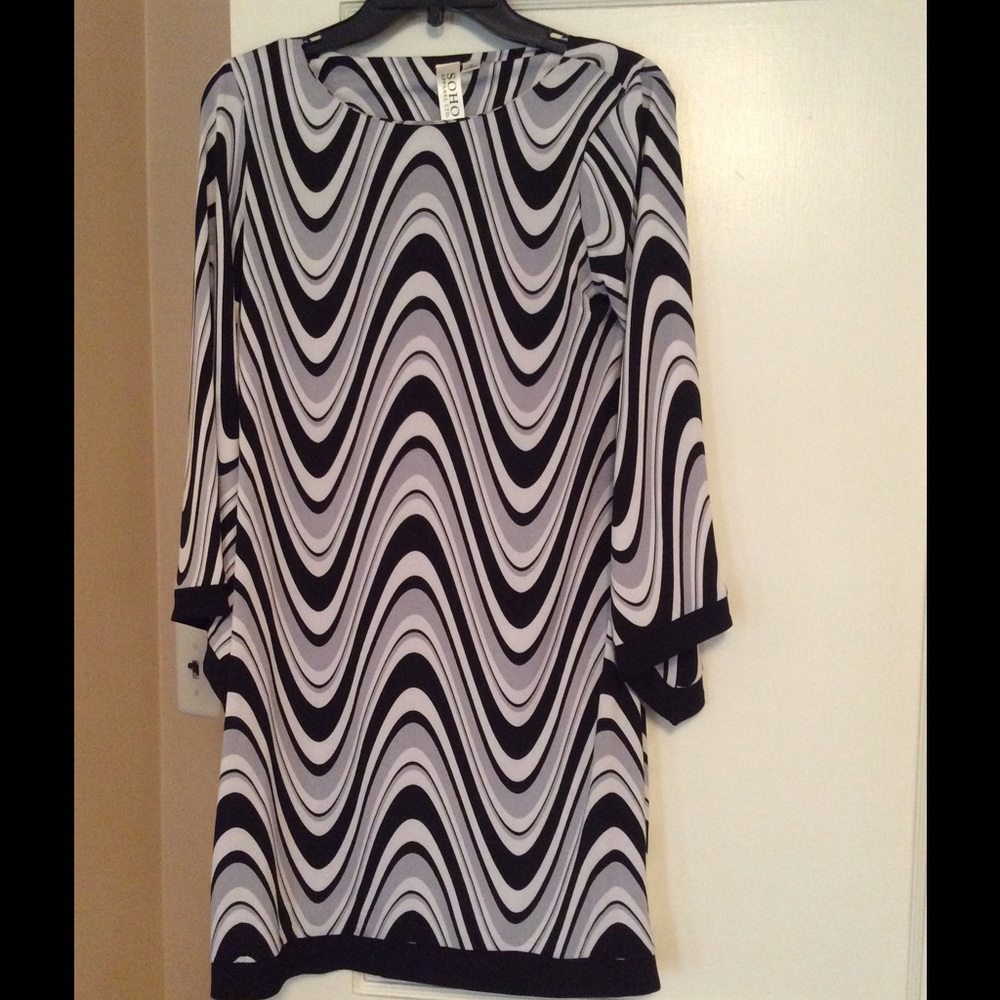 Abstract style Black and white dress