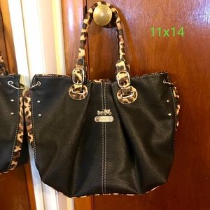 Coach Black Leather Tote