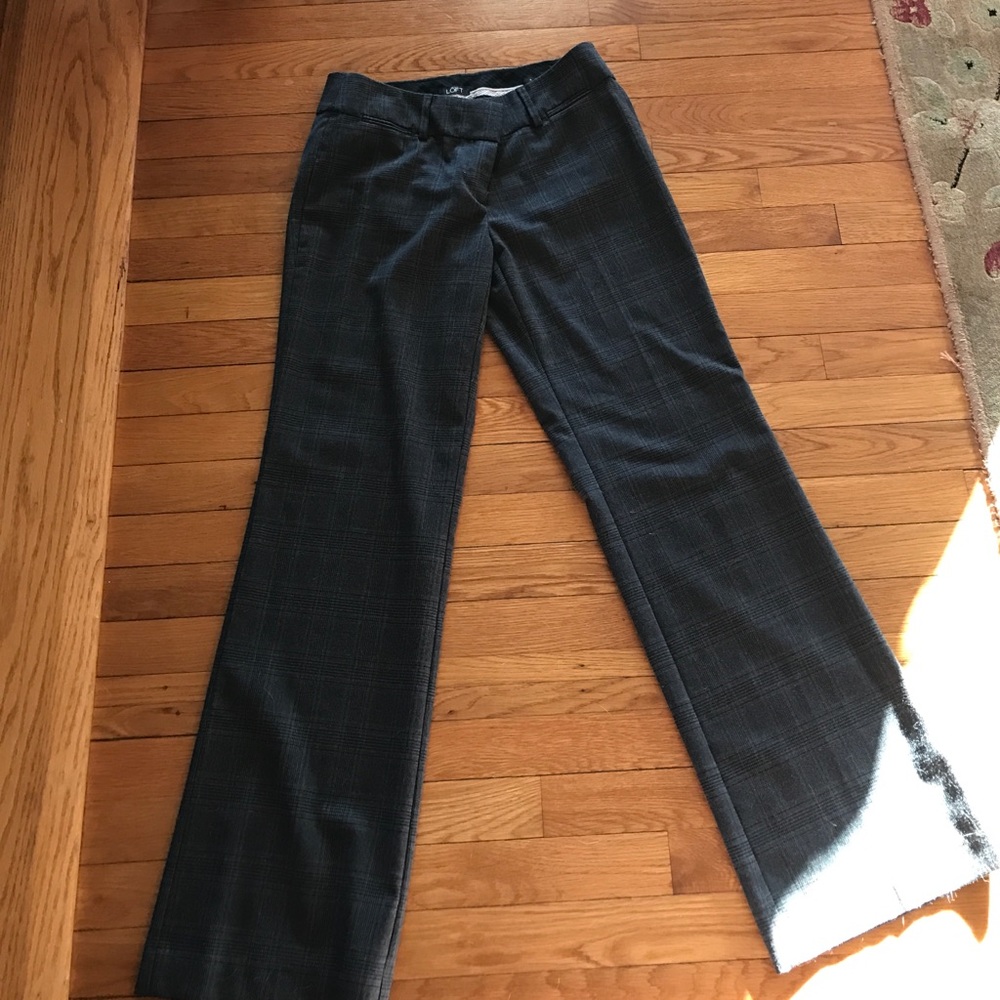 Grey Plaid Loft sz 4 Marisa Pants