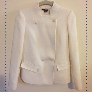 Vince Cream Wool Blend Tailored Jacket