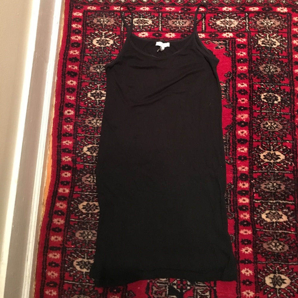 Joie black cotton slip minidress