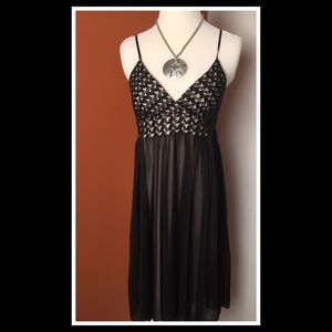 NEW Hot Kiss Sheer Black/tan Sun Dress, sz M