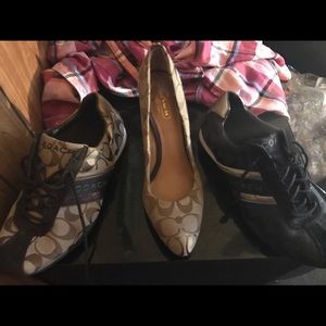 Coach Heels.Brown Coach Sneaks.Black Coach Sneaks