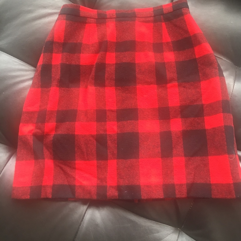 Vintage wool and cashmere blend plaid skirt