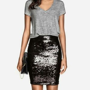 Black sequin skirt