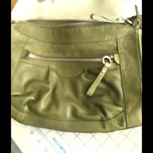 Fossil leather olive green purse