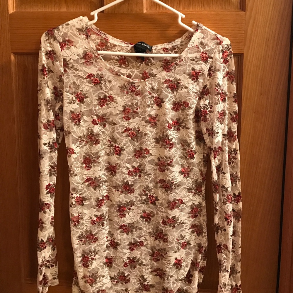 Lace overlay shirt