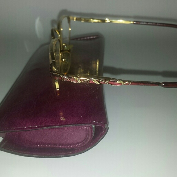 Laura Ashley Accessories - Laura Ashley Glasses, Gold and Burgundy Wire Frame