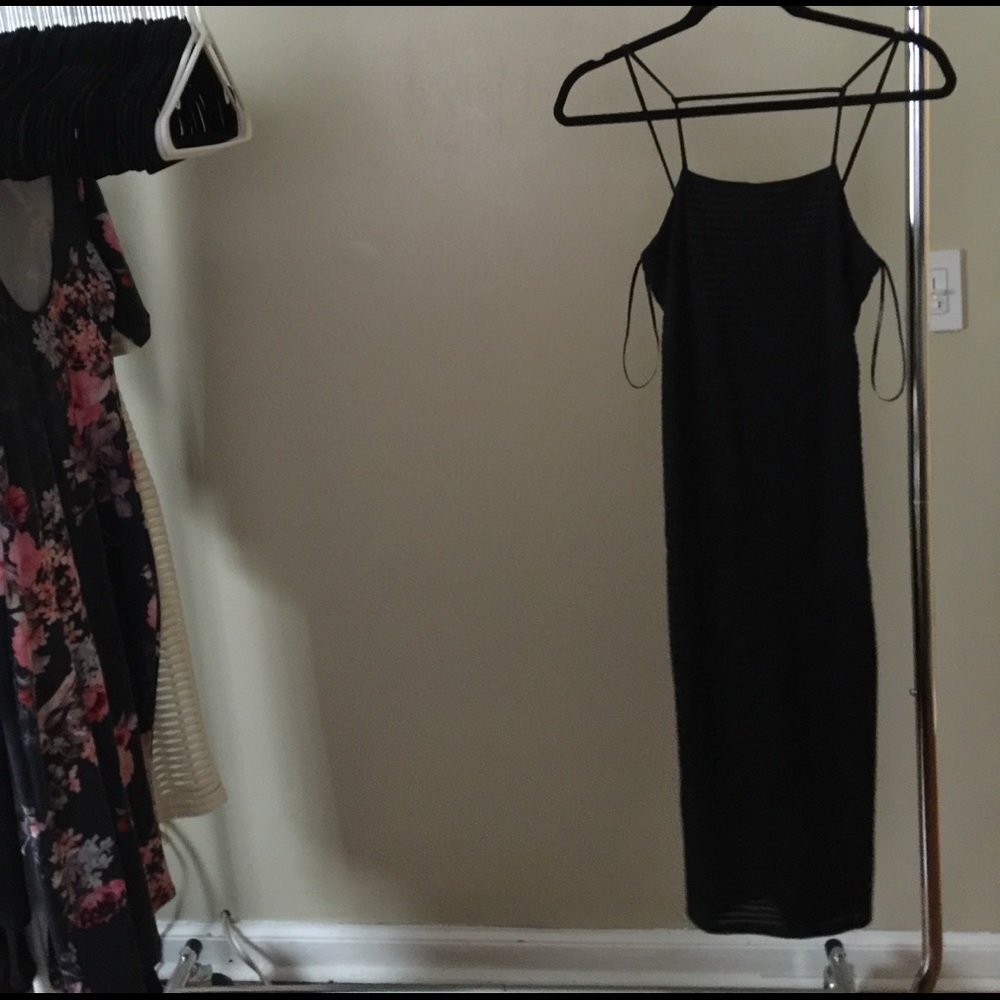 Black Strappy Midi Dress