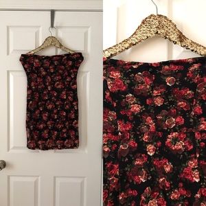 Joyce Leslie Strapless Floral Bodycon Dress