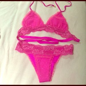 💘Hot Pink Glitter Beach Bunny Bikini💘